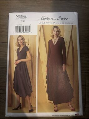 Womens V-Neck Layered Dress Sewing Pattern - XS-XXL